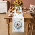 thumbnail image 3 of Table Runner - 72 Inch Long, Easter Rabbits Eggs Kitchen Dining Table Runner Dresser Scarves, Watercolor Floral Daisy Bunny Bow Spring Farmhouse Decor for Coffee Tables Wedding Party Banquet, 3 of 8