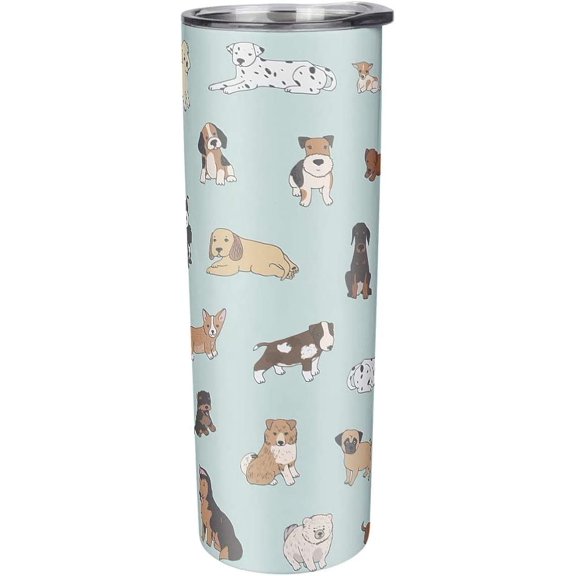 Cute Dog 20oz Stainless Steel Skinny Tumbler with Straw and Lid Insulated Corgi Mom Travel Mug Dog Coffee Cups Durable Dog Mom Water Bottles Dog Lover Gifts 600ml (20oz)