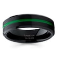 thumbnail image 2 of 6mm Green Wedding Ring,Black Wedding Ring,Tungsten Wedding Ring,Engagement Ring,Man's Ring,Black, 2 of 4