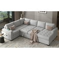 thumbnail image 3 of Miekor Furniture Modular Combination Sofa with Ottoman L-shaped Corner Combination, USB and Type-C Interfaces, Suitable for Living Rooms, Offices, and Spacious Spaces W4US2AAE, 3 of 9