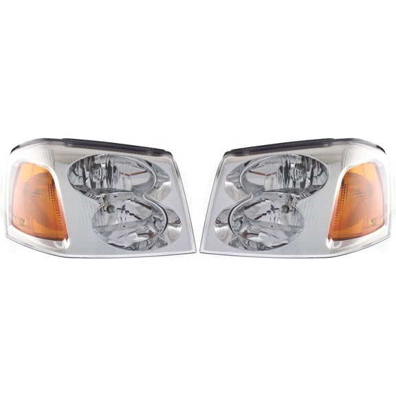 For GMC Envoy XL Headlight Assembly 2002 03 04 05 2006 Pair Driver and Passenger Side For GM2502220 | 15866071