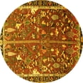 thumbnail image 1 of Ahgly Company Indoor Round Animal Yellow Traditional Area Rugs, 4' Round, 1 of 4