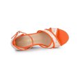 thumbnail image 4 of BLISSFUL STEP Women's Espadrille Wedge Heel Wedge Sandals Orange Flower 7, 4 of 7