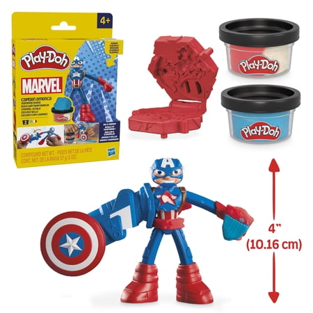Play-Doh Marvel Captain America Stamping Shield Action Figure Super Hero Toy for Kids 4+