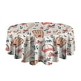 thumbnail image 5 of Pink and Blue Baseball Items Pattern Round Tablecloth 60"x60",Wrinkle Wipeable Table Cloth for Kitchen Dining Room Picnic Patio Party, 5 of 6