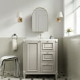 thumbnail image 3 of MAYEERTY 24"x16" Iron Arched Bathroom Mirror Cabinet, Gold, 3 of 6