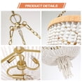 thumbnail image 3 of TOMIYA Wood Bead Chandelier Light Fixture for Bedroom,Hand-Painted White Wooden Beads,Boho Gold Pendant Light Fixtures Ceiling Hanging for Dining Room Living Room, 3 of 8