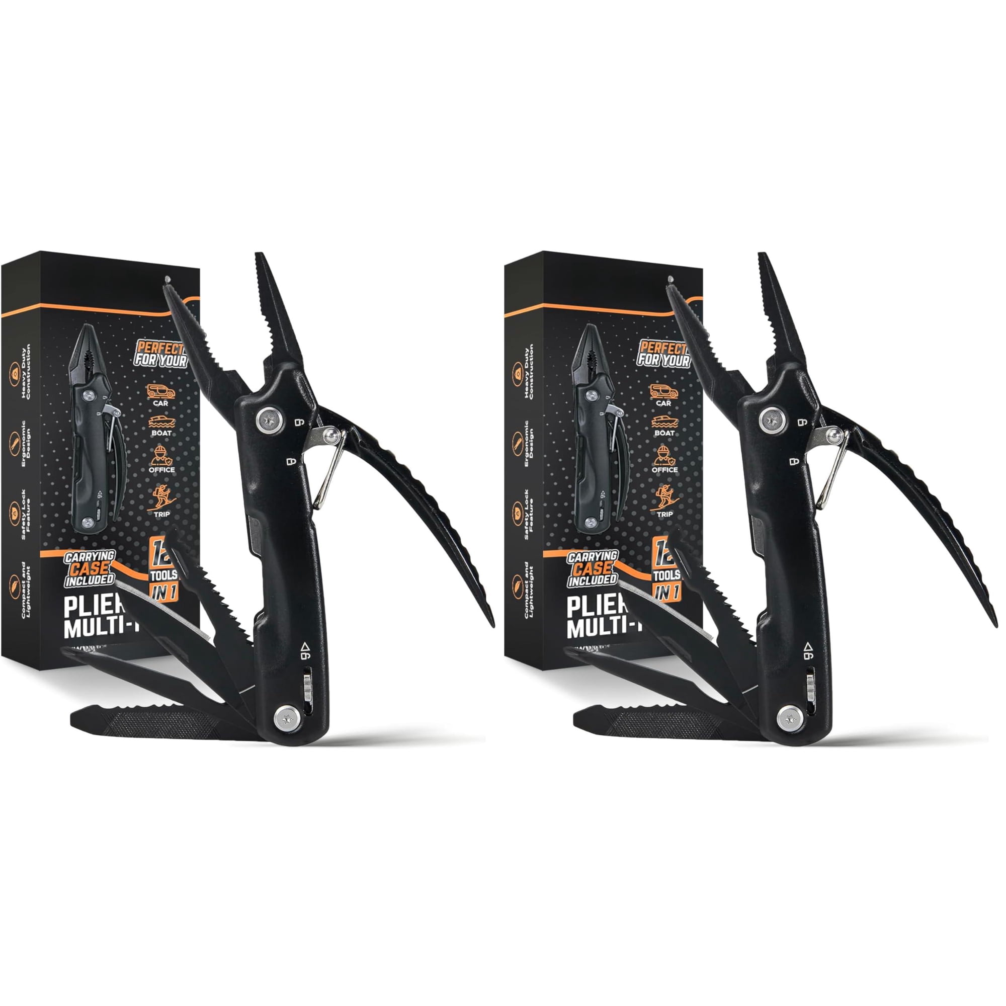 Pro Tools Pliers Multitool – Cool Gifts For Dads Who Have Everything Compact Diy Multi Tool Gift Men Husband Handyman Backpacking & Camping Accessories (pack Of 2)