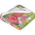 thumbnail image 4 of Strawberry Throw Blanket Strawberry Watercolor Pattern Soft Cozy Flannel Lightweight Warm Travel Couch Blankets for Bed Living Room Decor Gifts for Kids Adults 60""x50"", 4 of 6
