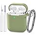 thumbnail image 3 of ATUAT Compatible with AirPods Case Cover, Full Protective Silicone Skin Dust-Proof Designed for Apple AirPods 1st 2nd Generation with Keychain, Front LED Visible, Army Green, 3 of 4