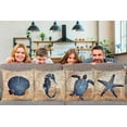 thumbnail image 4 of Set of 4 Nautical Pillow Covers Marine Starfish Sea Horse Turtle Shell Ocean Decorative Pillows Cover 20x20 Inch Summer Beach Coastal Theme Pillow Cases Cushion Cover Outdoor Decor, 4 of 6