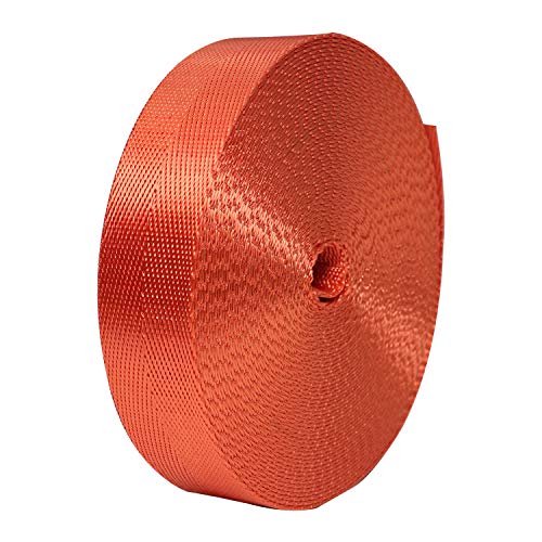 Cintas de Nailon Devobunch 1' Ancho Cinta Plana Duradera 10 Yardas Naranja Oscuro