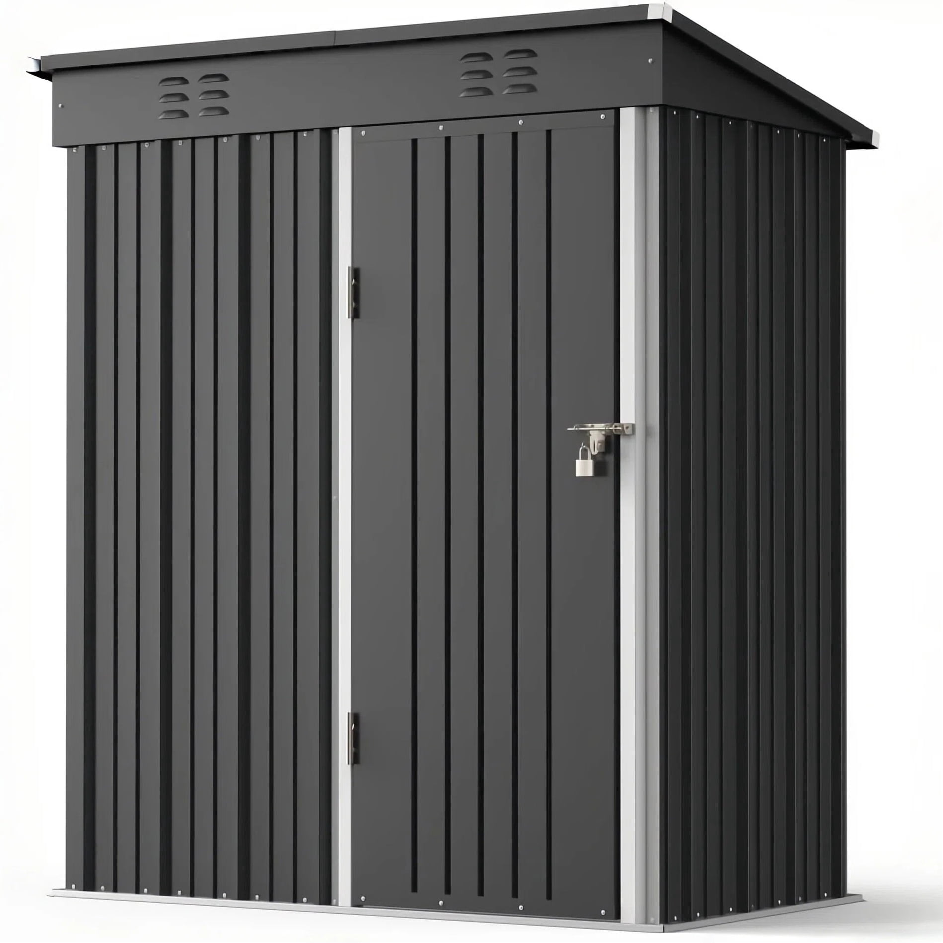 5' x 3' Outdoor Storage Shed Clearance with Lockable Door for Backyard and Garden in Dark Gray