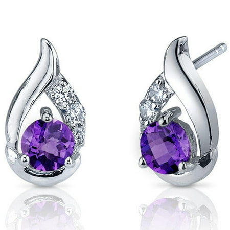 Oravo Radiant Teardrop Gemstone Round Cut Cubic Zirconia Earrings in Sterling Silver
