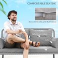 thumbnail image 4 of 2-Piece Wicker Patio Furniture Set with Outdoor Loveseat and Glass Top Coffee Table, PE Rattan and Steel Frame, Cushions Included, Light Grey, for Balcony, Backyard or Garden, 4 of 7