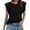 Black, variant on 90s Top Women Bartender Top Women Women's Fashion Casual Short Sleeved T Shirt Round Neck Solid Color Loose Top Vest