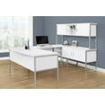 thumbnail image 3 of Computer Desk, 48"l, Work, Home Office, Commercial Grade, White Laminate, Silver Metal, Contemporary, Modern, 3 of 4
