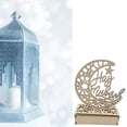 thumbnail image 3 of 2-Sets Ramadan LED Wood Lamp, Ramadan Lantern LED, Ramadan Decoration Lights, Decoration Crescent Star Lanterns for Eid Mubarak Gifts Parties (20*14cm) - Style3, 3 of 5