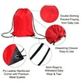 thumbnail image 2 of Muka Polyester Drawstring Backpack Bags Sports Cinch Sack Gym String Bags with PU Reinforced Corners-Red, 2 of 7