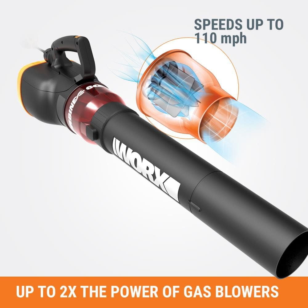 Worx WG520 Turbine600 20V 600 CFM Electric Handheld Corded Leaf Blower