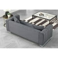 thumbnail image 5 of Pemberly Row 2-PC Living Room Furniture Velvet Fabric Sofa+Armchair Set-Gray, 5 of 9