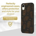 thumbnail image 2 of Wood phone case for iPhone XR compatible protective cell phone cover shockproof slim fit laser engraved Hamsa Overload design Black wood case for Men & Women by CaseYard, 2 of 7