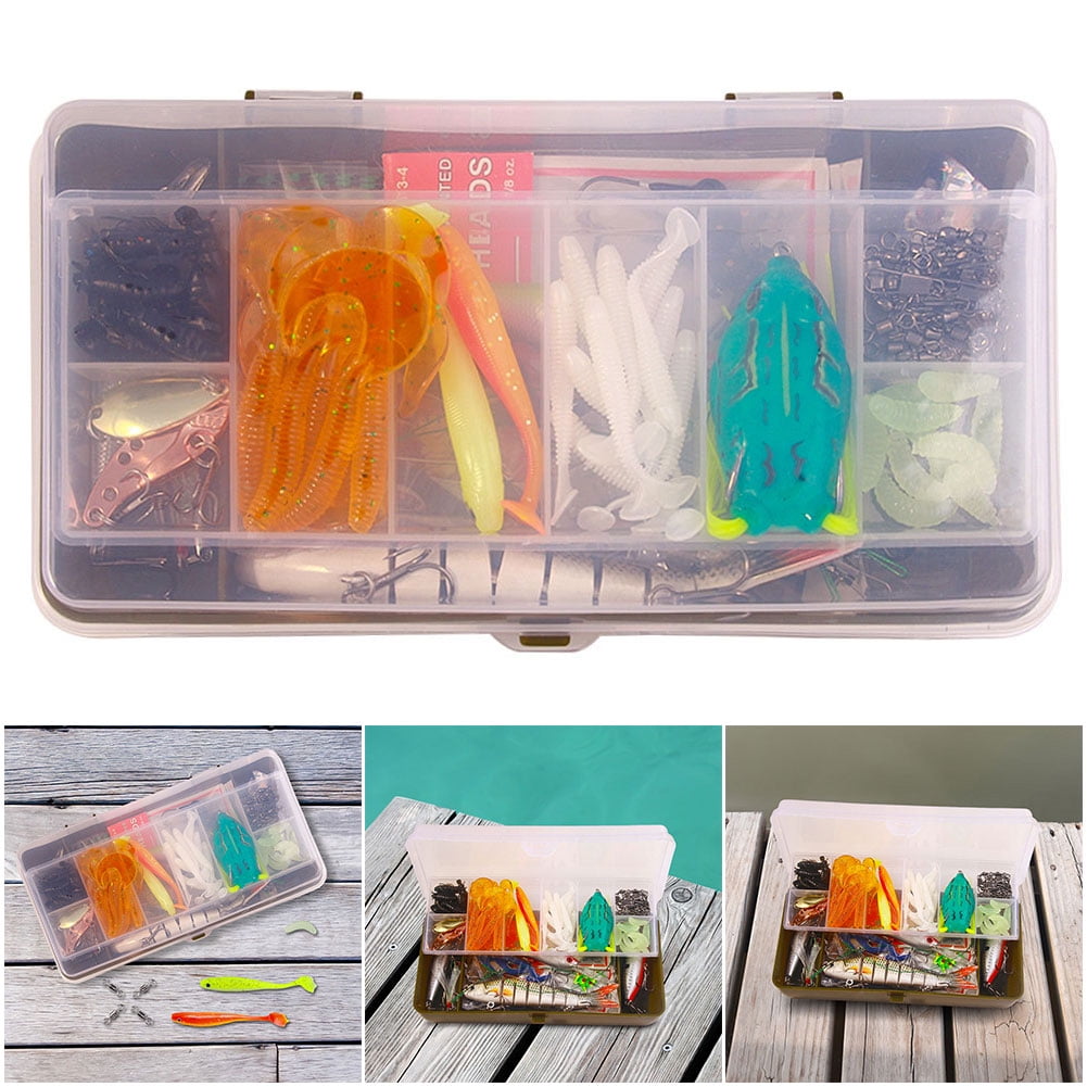 Fishing Lures Bass, Mixed Fishing Lures Kit Soft And Hard Bait Hooks Swivels For Bass Pike Crank, Freshwater Bass Fishing Lure Gear and Equipment, Christmas Birthday Holiday Gift for Men