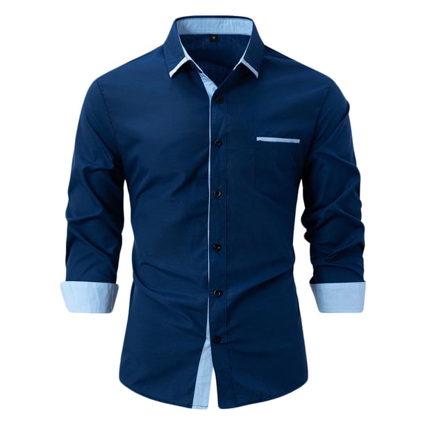 Blusa y camisa de manga larga con cuello vuelto para hombre, blusa informal de moda con cuello vuelto, camisa transpirable de manga larga, blusa para hombre