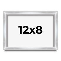 12x8 Frame Silver Whitewashed Wood Grain Solid Wood Shadow Box | 0.75 Inch Moulding Width | 0.75