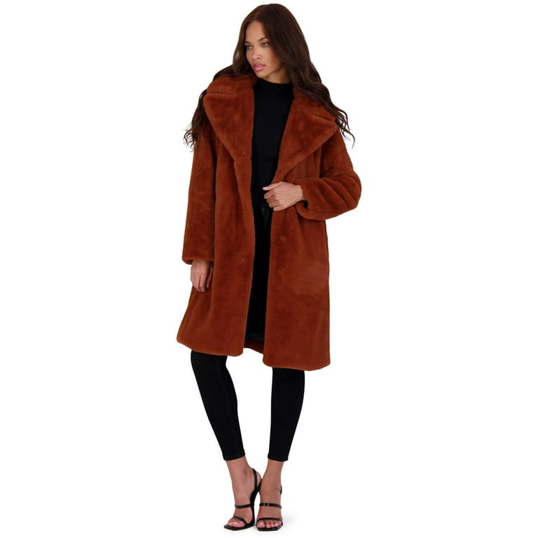 Mid length faux fur coat cheap