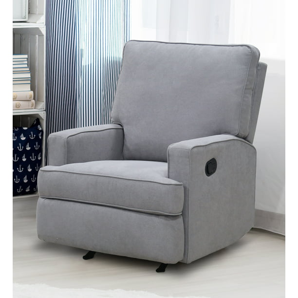 Baby Relax Salma Rocking Recliner, Gray Glider Chair For Nursery