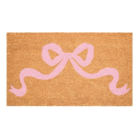 Pretty Pink bow Doormat, 17" x 29"