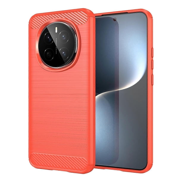 For Honor Magic7 5G Case Carbon Fiber Texture Brushed Anti Fingerprint Phone Back Cover - Blue
