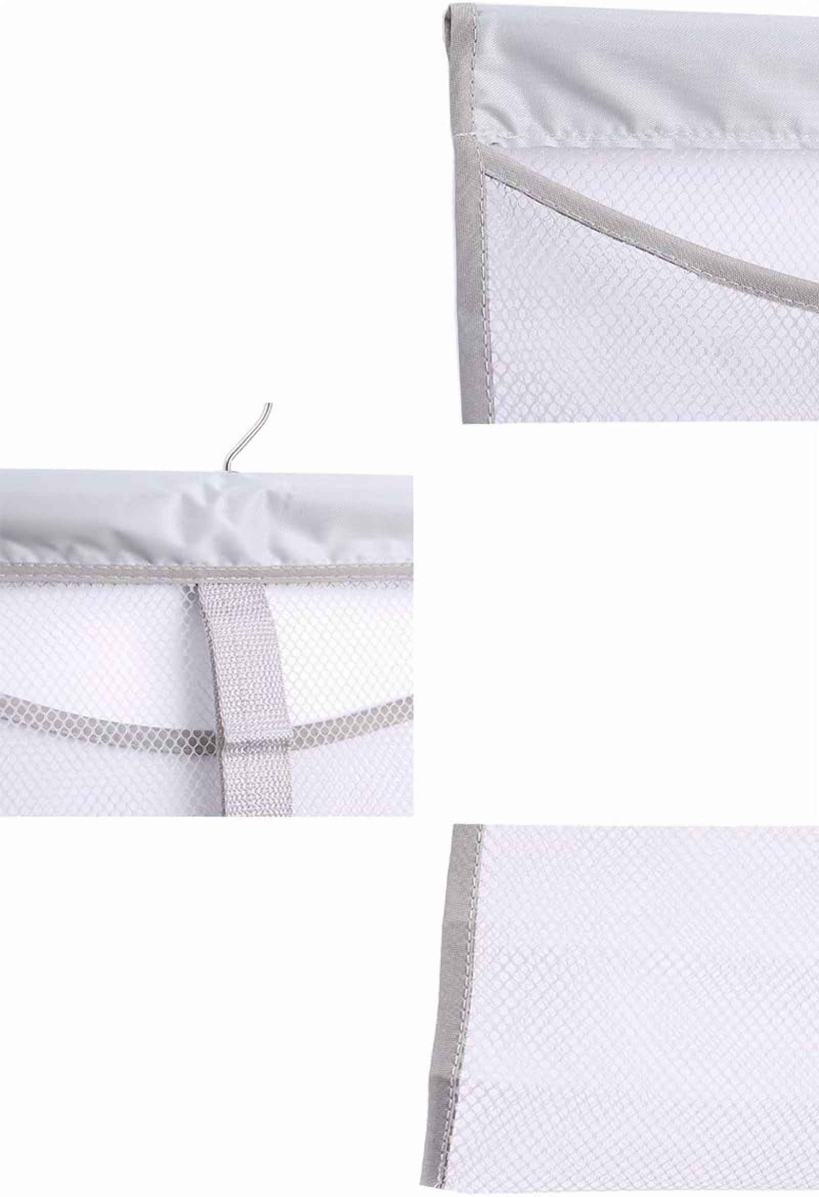Hanging Mesh Shower Pockets for 34oz/1000ml Shampoo and Conditioner,Colorful Bath Toy organizer,Hanging Tandem Type Closet Accessories Storage Bag,Gray