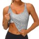 thumbnail image 3 of Fotbe Silver Mosaic Sujetador Deportivo Largo sin Aros para Mujer con Almohadillas y Soporte Medio, Transpirable y Absorbente, Camiseta Tipo Chaleco o Tank Top-Large, 3 of 8
