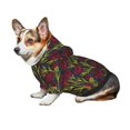 thumbnail image 7 of Fotbe Burgundy Peony Flowers Print Small Dog Sweater Hoodies Pet Grey Hooded Soft Fleece Sweatshirts with Pocket Fall Winter Puppy Cat Sweaters Warm Clothes-X-Small, 7 of 7