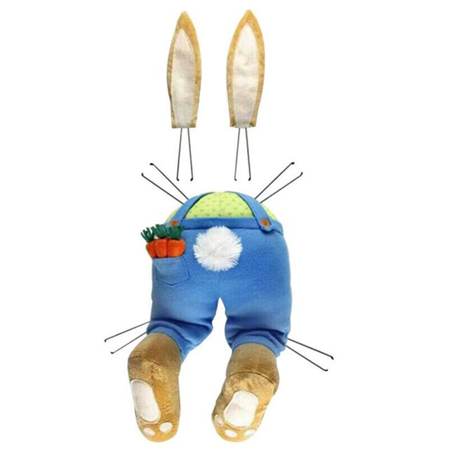 1 Juego de adornos colgantes de conejito ladrón de Pascua de animales de dibujos animados de orejas de conejo (azul) Tmvgtek Libre de BPA