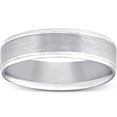 thumbnail image 1 of 5mm Flat Brushed Mens Wedding Band 10K White Gold, 1 of 1