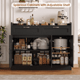 thumbnail image 6 of Homfa 47.2" Kitchen Buffet Cabinet with 2 Drawers, 3-Door Sideboard Storage Cabinet with Adjustable Shelf for Dining Room, Black, 6 of 7