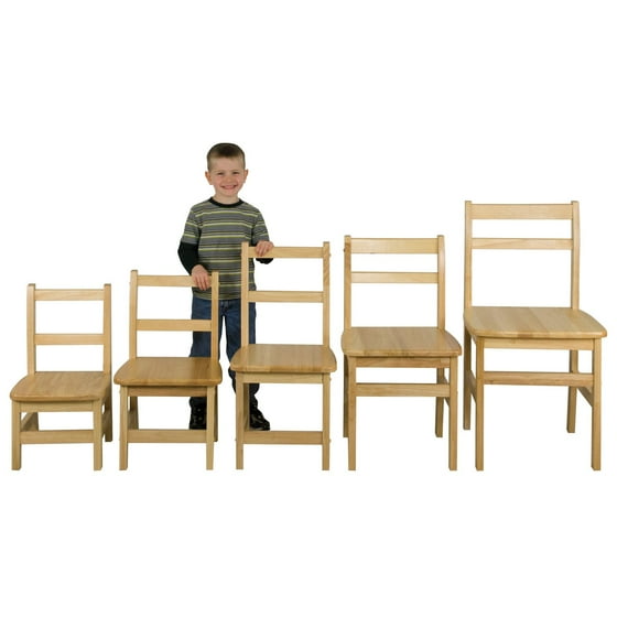 ECR4KIDS Hardwood Ladderback Chairs - 18 in. - Pack of 2