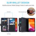thumbnail image 5 of Nalacover Zipper Wallet Case For iPhone 12 Pro Max,360 Protection Luxury PU Leather Flip 9 Credit Card Slots and 2 Cash Pockets Holder Magnetic Shockproof Cover with Detachable Wrist Strap,Black, 5 of 9
