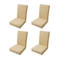 thumbnail image 1 of Advancent 4 Uds sillas de comedor de poliéster fundas elásticas para sillas para una apariencia fresca aplicación amplia resistente al Decoración del hogar de color crema, 1 of 6