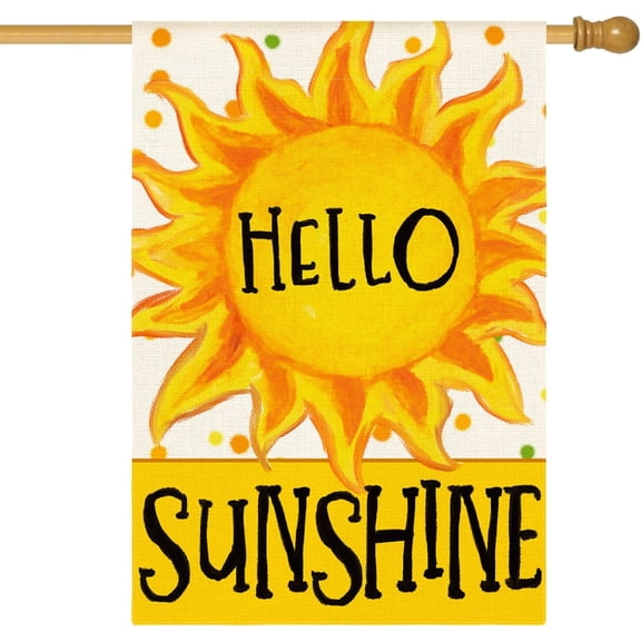 Summer House Flag 28x40 Inch Double Sided Outside, Hello Sunshine Seasonal Yard Outdoor Flag