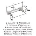 thumbnail image 5 of Amerock Farewind 3 inch (76mm) Center-to-Center Polished Nickel Cabinet Pull, 5 of 6