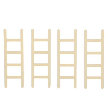 SOPOTUTU 4Pcs Farmhouse Ladder Ornament Light Brown Wood Decorative Miniature Ladder