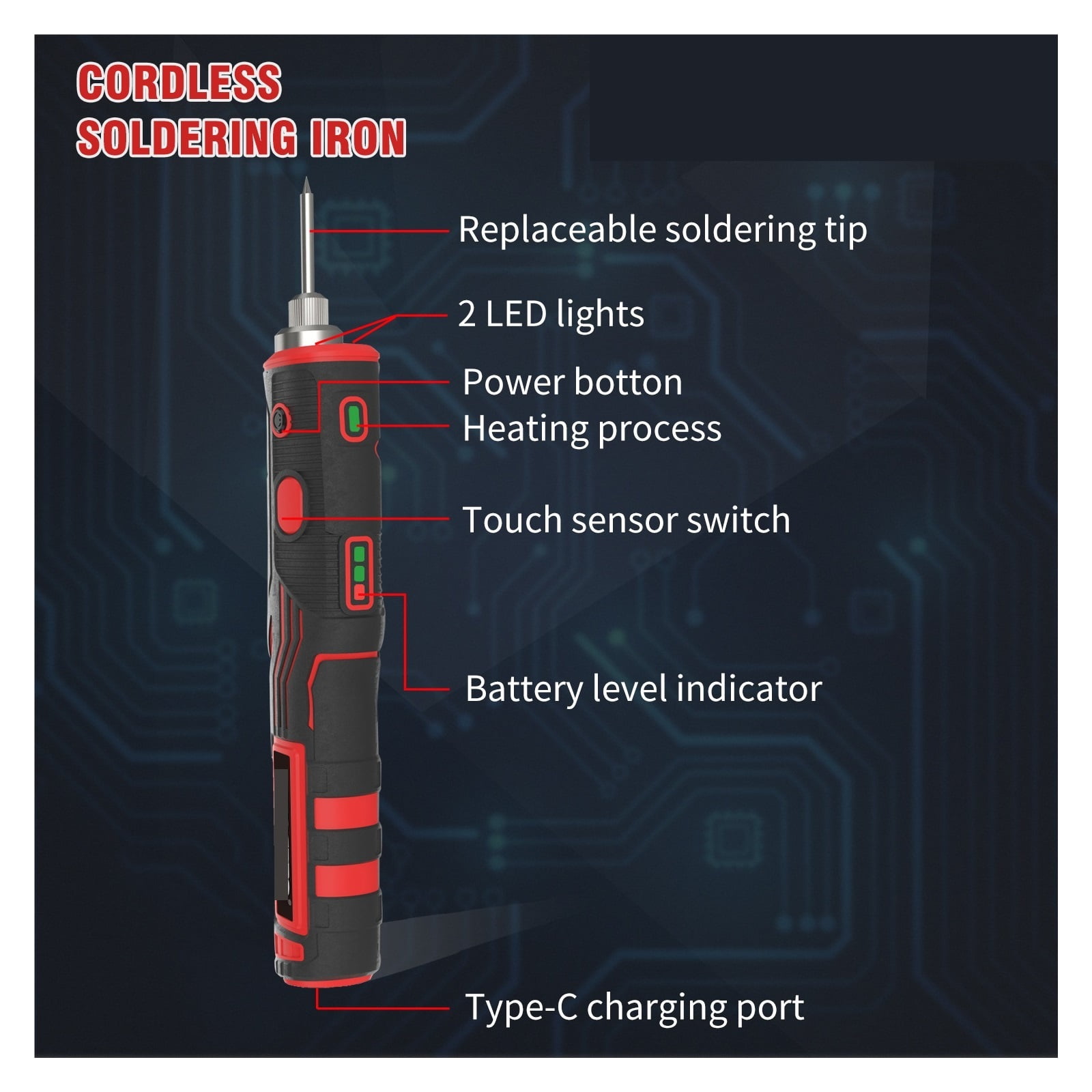 Cordless Soldering Iron Kit Upgraded Rechargeable Soldering Pen Professional Portable Wirless Repair Welding Tool ,Portable
