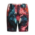 thumbnail image 3 of Picia Red Flame Wolf Head Pajama Shorts for Men, Men's Pajama Bottoms, Sleepwear,Short Pajama Pants-XX-Large, 3 of 9