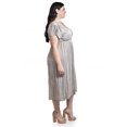 thumbnail image 2 of Vestido plisado con brillo Roman Fashion /Tallas Extras, 5412 (Beige) beige 40, 2 of 6