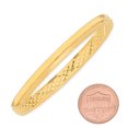 thumbnail image 3 of 5.8mm Gold Plated Diamond-Cut Pattern Bangle Bracelet, Circumference: Medium, 3 of 6