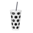 thumbnail image 1 of Vaso reutilizable de fútbol de 710 ml, botella de plástico de 24 oz, vaso con temática de fútbol, artículos para fiestas deportivas, recuerdos de fiesta., 1 of 8